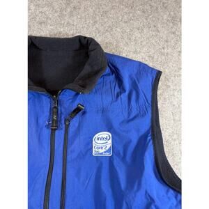 Intel Core 2 Duo All Climate Tech Vest Mens XL Blue Utility Outdoor Gorpcore Y2K